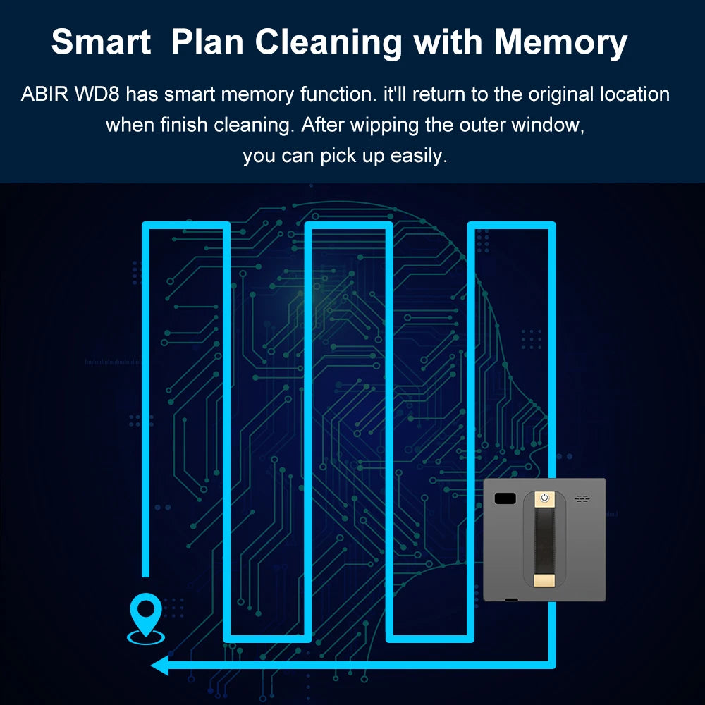 Smart Home Glass Wall Wet Dry Cleaning ,APP&Remote Control